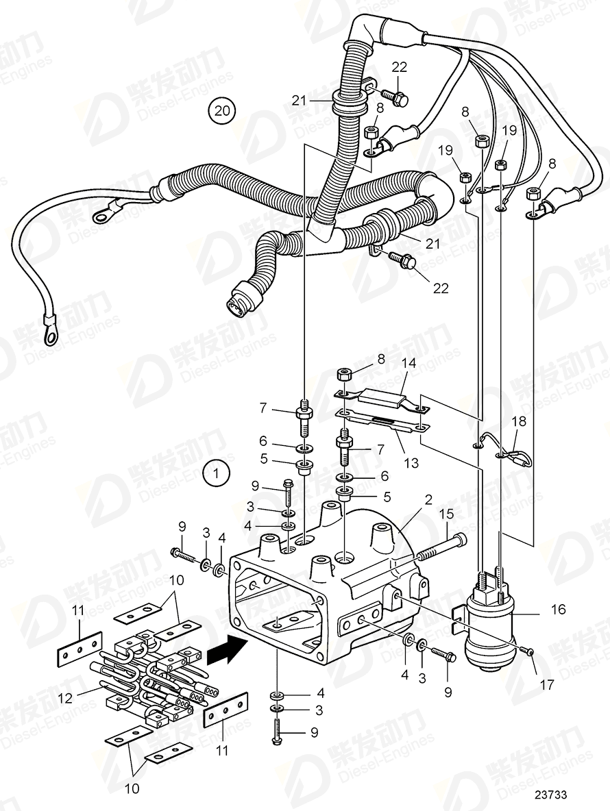 VOLVO Cable harness 3884333 Drawing